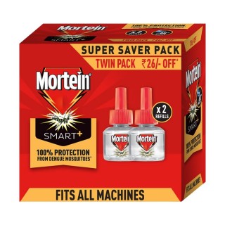 Mortein Mosquito Repellent Refills - 45 ml (Pack of 2) | 100% Protection Against Dengue, Fits All St
